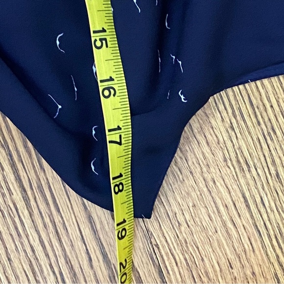 SALE. Tenki Navy Blue Bird Print Dress with Ribbon Belt Size 12 - Picture 13 of 14